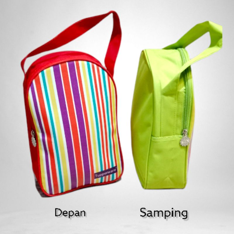 Tas Pouch stripe Tupperware jinjing