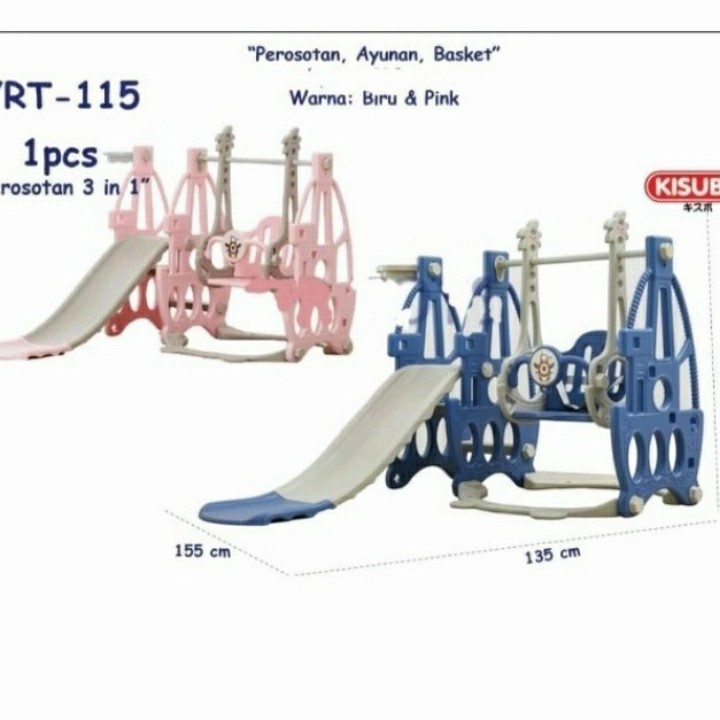Mainan Perosotan Ayunan + Ring Basket + Bola no. VRT-115