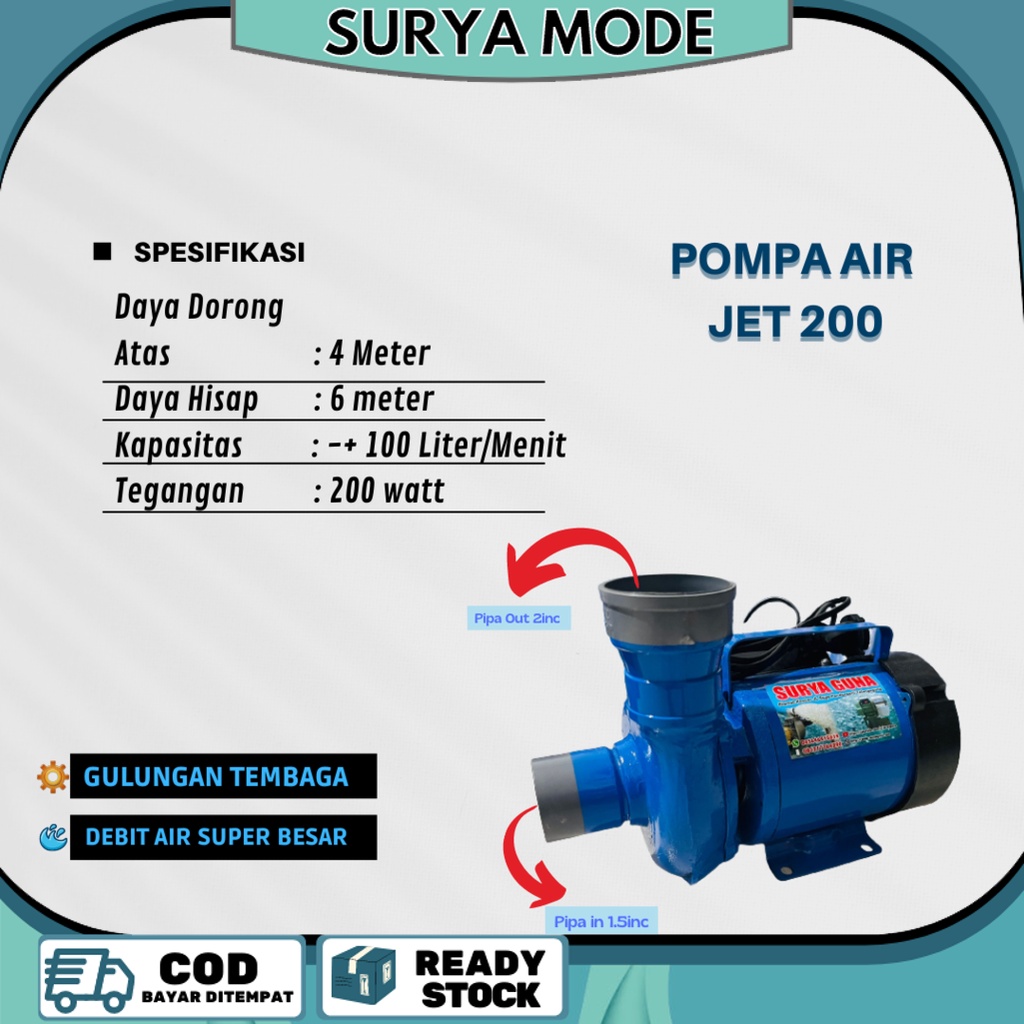 Pompa modifikasi Pompa Air kolam Pompa Type Jet 200