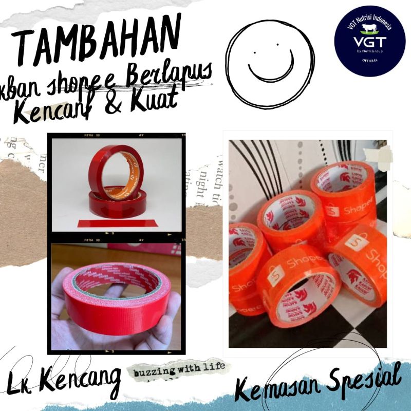 

Tambahan Lakban Kotak packing pengiriman VGTnutrisi Paling Luar Lebih Esklusif