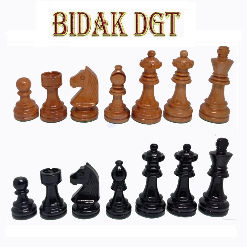 Bidak Catur Kayu Sawo Model DGT (menteri 2)