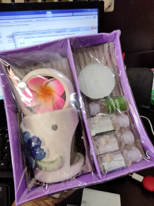 Paket Pengharum Ruangan | Burner Aromaterapi Essential Oil + Essential Oil Box