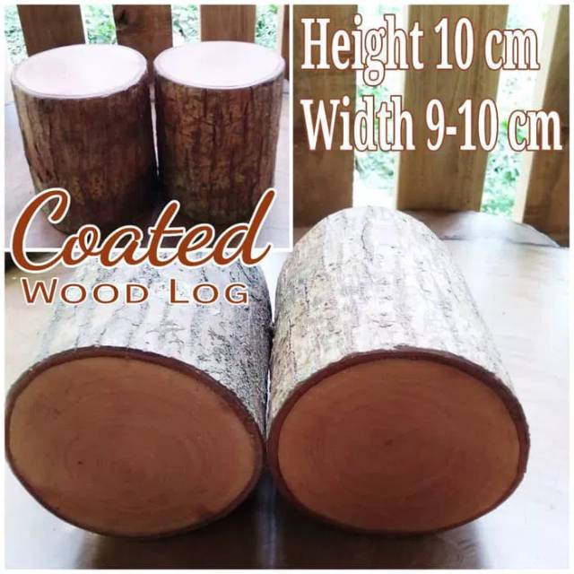 Diameter 9-10 Cm Tinggi 10 cm Coated wood log potongan kayu dekorasi