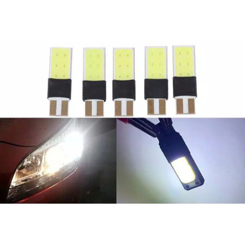 [COD] sepasang lampu T10 lampu mobil LED putih