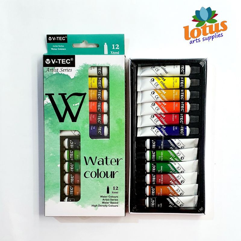 

V-TEC Water Colour Set 12 warna x 6ml tube