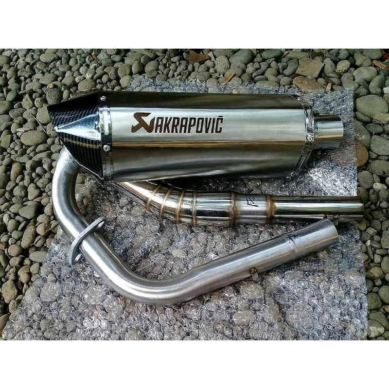 Knalpot Racing Akrapovic Short/Pendek Nmax/Aerox/Xmax/Pcx/Vario/Beat/Mio HARGA KHUSUS BUYER PERTAMA