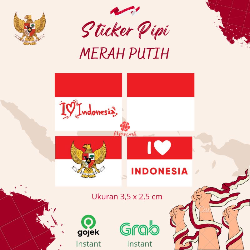 

Sticker Merah Putih isi 5 pcs Stiker Pipi Merah Putih Stiker Bendera Indonesia Spesial Hari Kemerdekaan