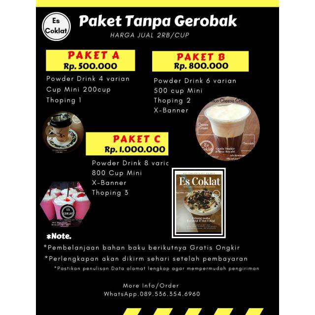 

Paket usaha es coklat & hot coklat