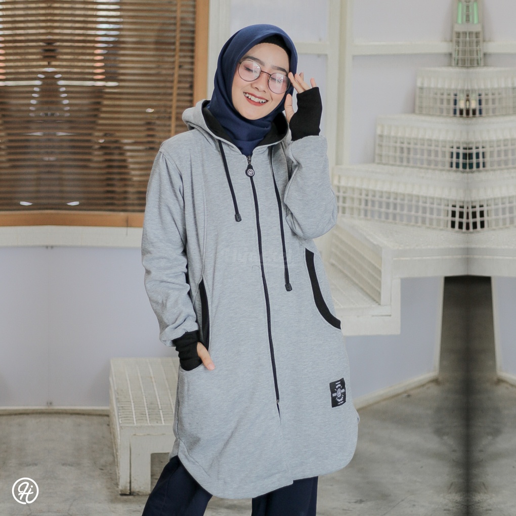 JAKET WANITA MUSLIMAH HIJACKET ELEKTRA ORIGINAL HIJABER SYARI HIJAKET PANJANG Syari-3