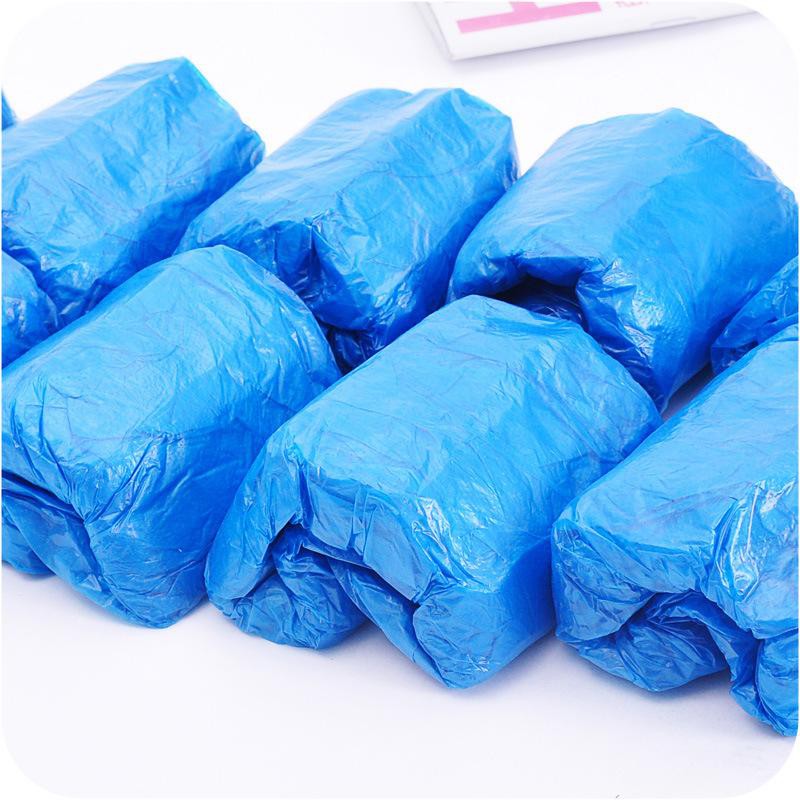 (BOW) 100pcs (50psg) sarung sepatu model anti-air sekali pakai bahan plastik/bow