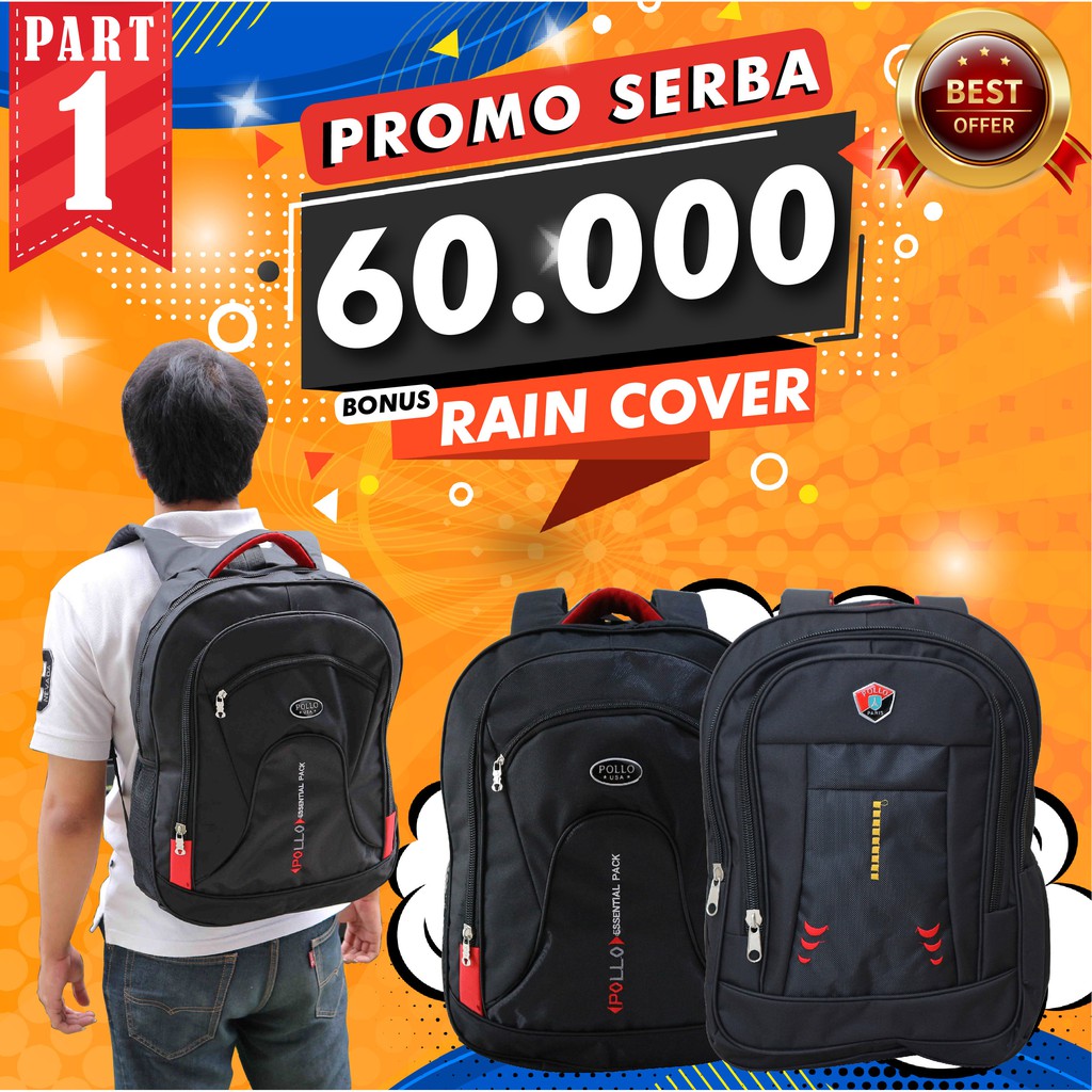 PROMO SERBA 60 RIBU Backpack Cowok Polo Tas SMP SMA Pria Ransel Laptop Murah Bagus Berkualitas Keren