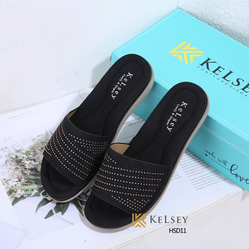 Kelsey Sandal Selop Wanita Import / Sendal Slip On Wanita HSD11