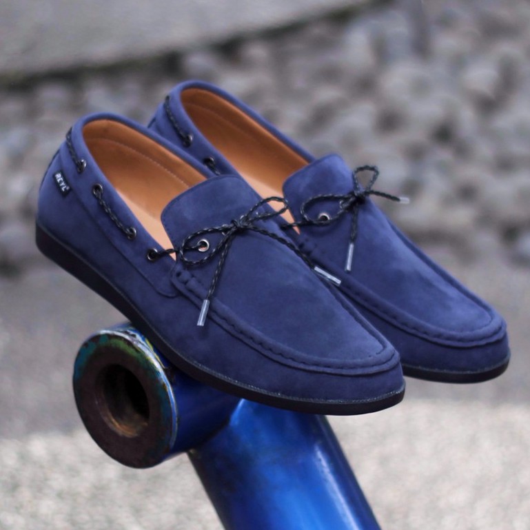 LICK NAVY |FORIND x Reyl| Sepatu Suede Asli Vintage Klasik Casual Pria Boat Ori Original Footwear