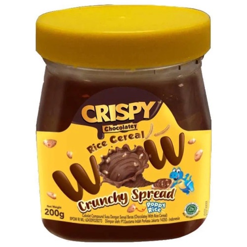 

( Cuci Gudang ) Wow Selai Crispy Chocolate Rice Cereal Crunchy Spread 200 g