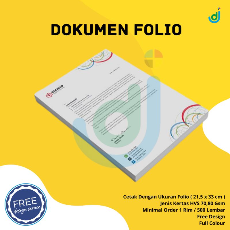 

Cetak Dokumen F4/Folio Custom Full Colour