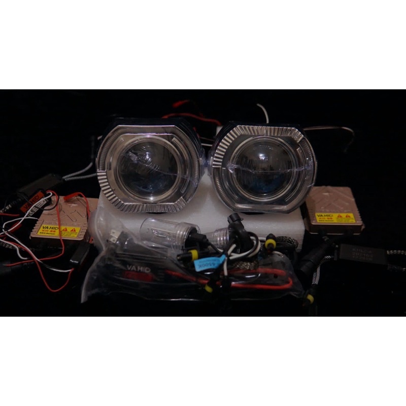 Lampu HID Projector Projie BMW Sport New Flying Eagle VAHID Super Angeleyes untuk Motor dan Mobil