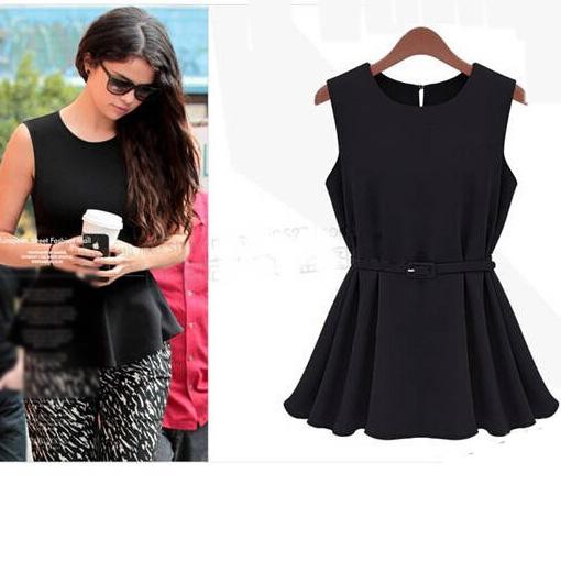 New Women's Simple Black O-Neck Dress