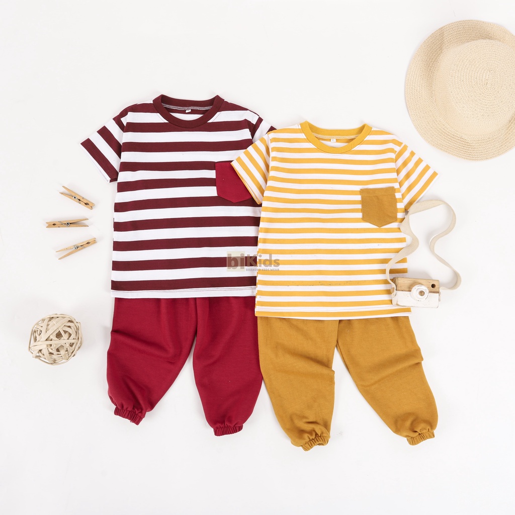 9.9 SALE SETELAN ANAK SALUR| SET KIANO SALUR KIDS | SET STRIPE CATTON COMBED 30s 1-7TH