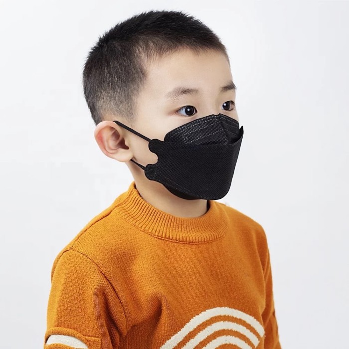 Masker Anak KF94 4ply Hitam Polos