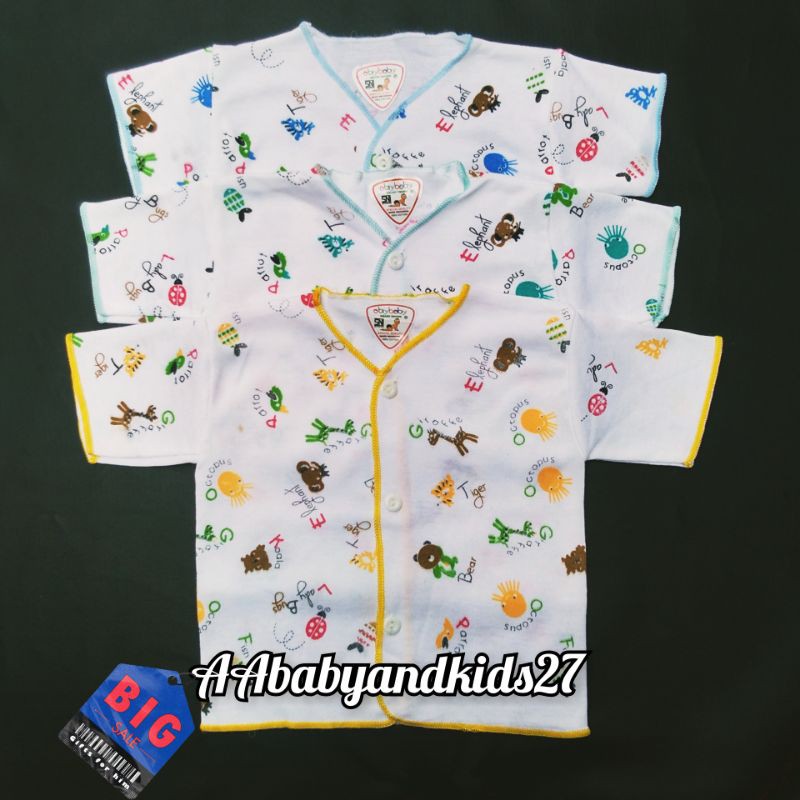 3PC BAJU BAYI ABIY BABY LENGAN PENDEK-BAJU BAYI LENGAN PENDEK ABIY BABY-BAJU BAYI LEMBUT BERKUALITAS