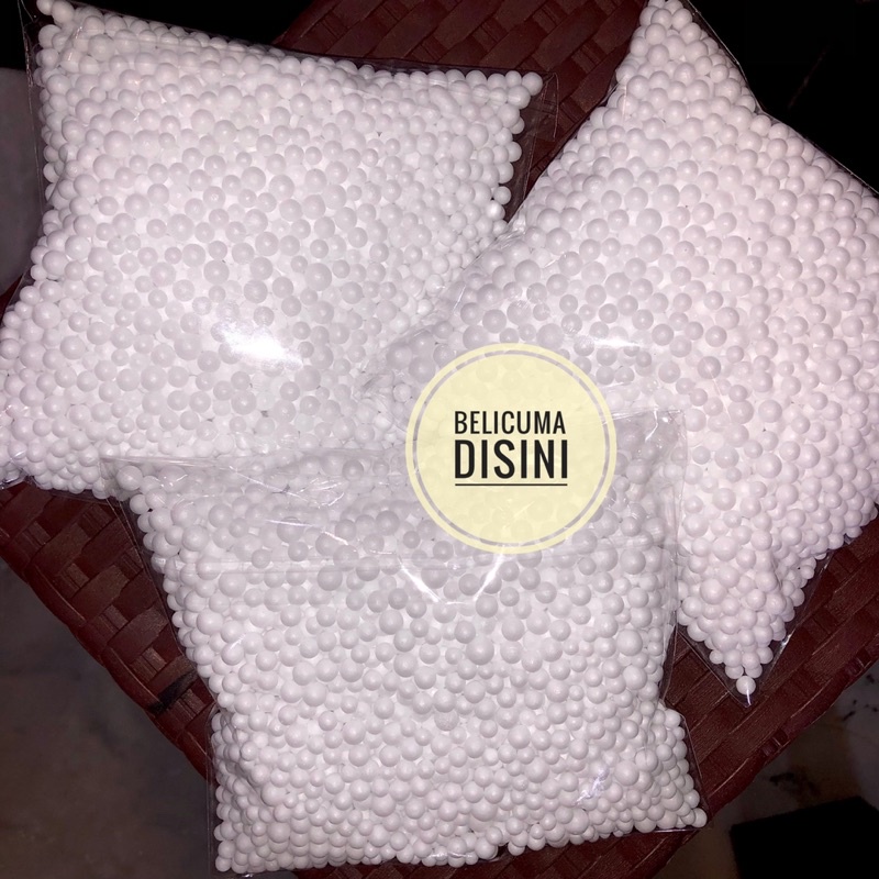 

Butiran Gabus Sterofoam / Styrofoam Bola Putih Hiasan Souvenir Slime / Isi Hampers Bean Bag Filler