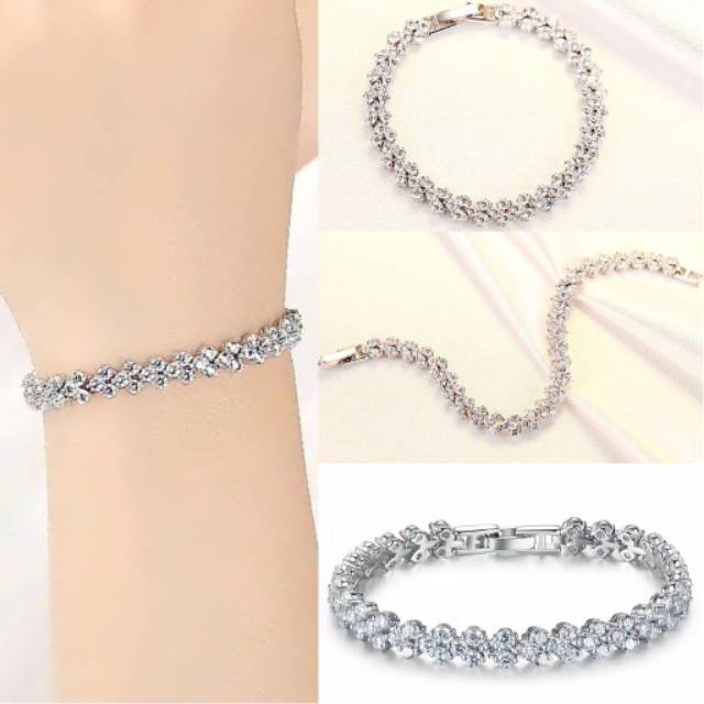 GELANG TANGAN KRISTAL - GELANG TANGAN BERLIAN IMITASI