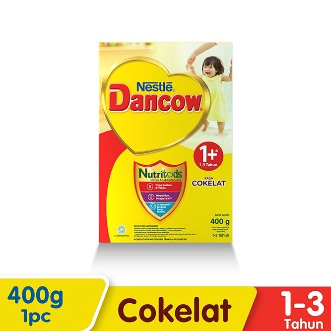 Dancow 1+ Susu Formula Anak Usia 1-3 tahun Rasa Madu / Coklat / Vanilla 350gr