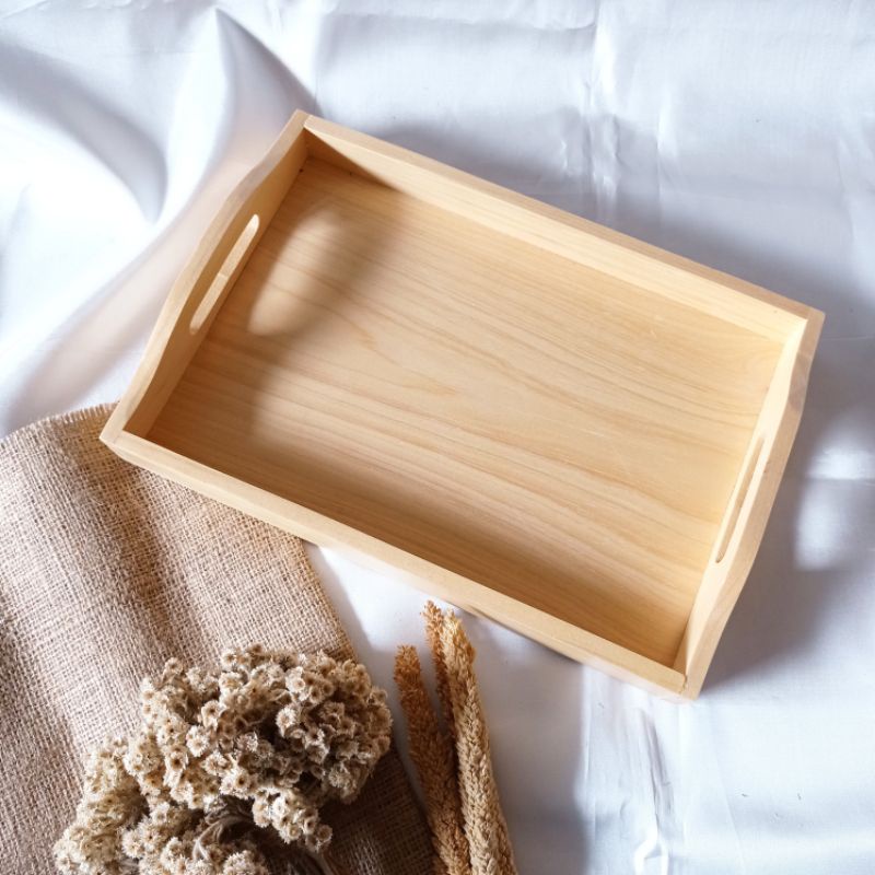 Nampan Kayu Pinus / Tray / Baki Kayu Pinus / Tempat Seserahan Aesthetic