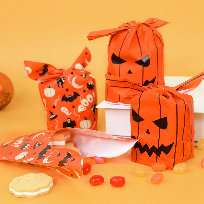 50pcs Tas Permen Desain Telinga Kelinci Untuk Dekorasi Halloween