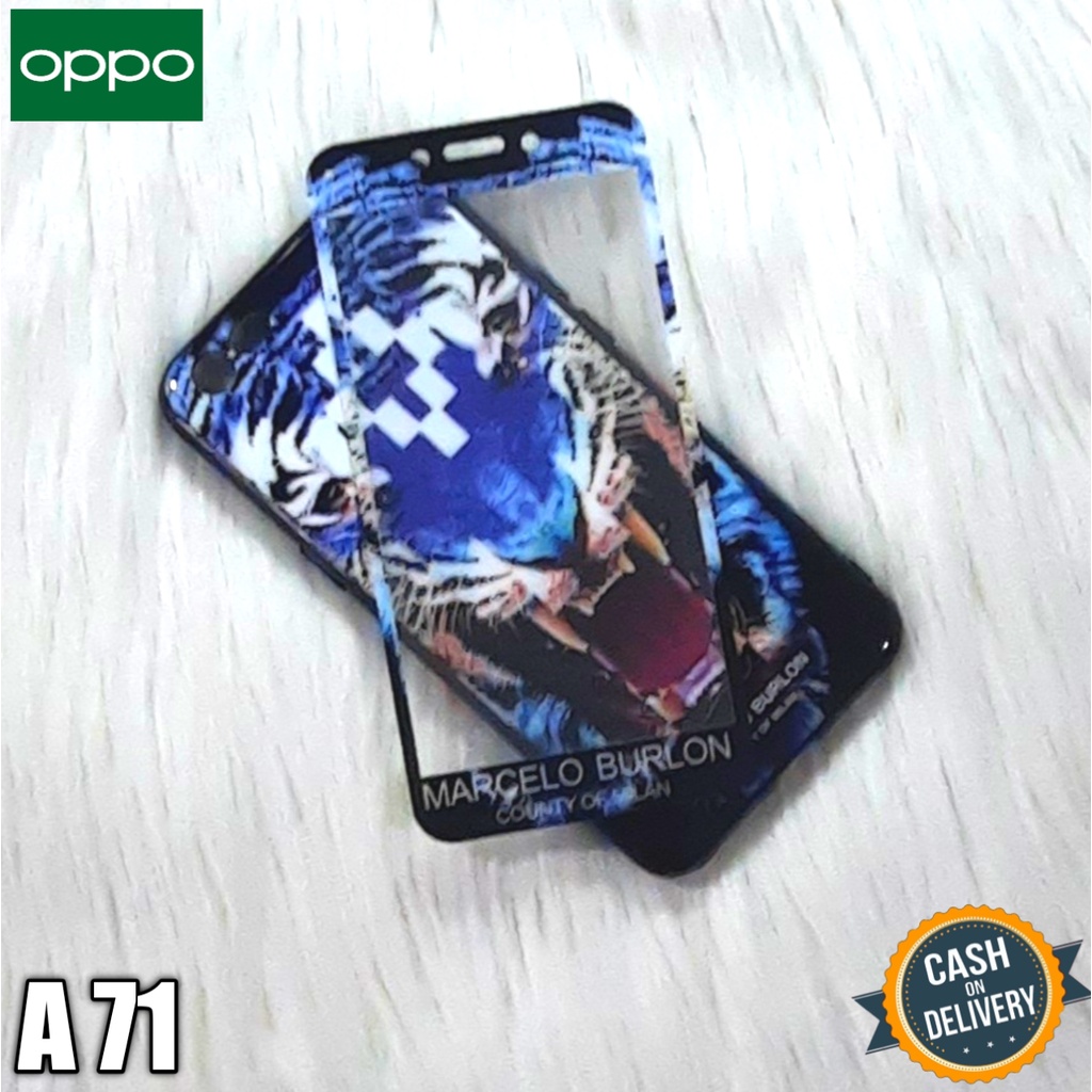 OPPO A71 SOFTCASE MOTIF + TEMPERED GLASS