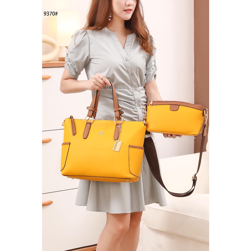 BO Leather Tote Top Handle &amp; Shoulder Bag #9370