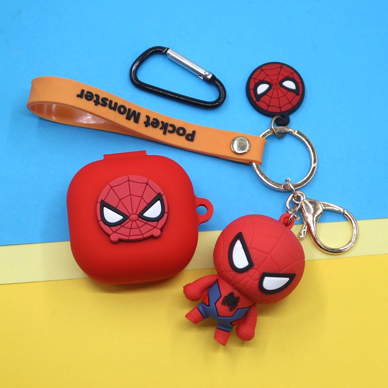 Case Earphone Desain Kartun Marvel Dengan Gantungan Kunci Untuk Samsung Galaxy Buds Live / Buds Pro