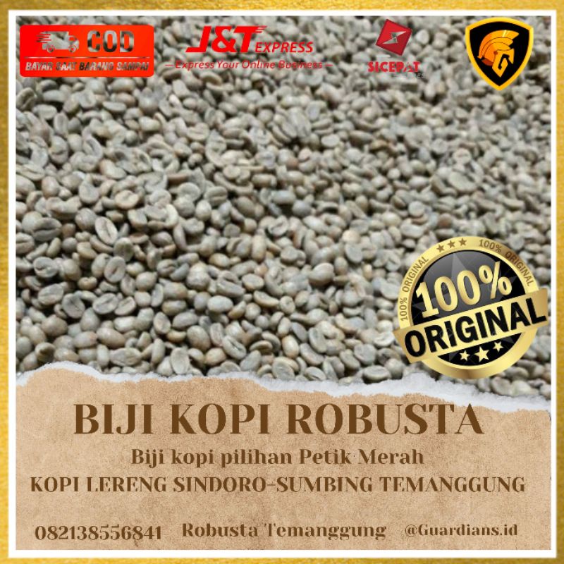 

Biji Kopi Robusta Natural Asli Temanggung - Greenbean Coffe Robusta Natural Biji Kopi Kering Siap Sangrai Bahan Membjat Kopi Bubuk | Temanggung