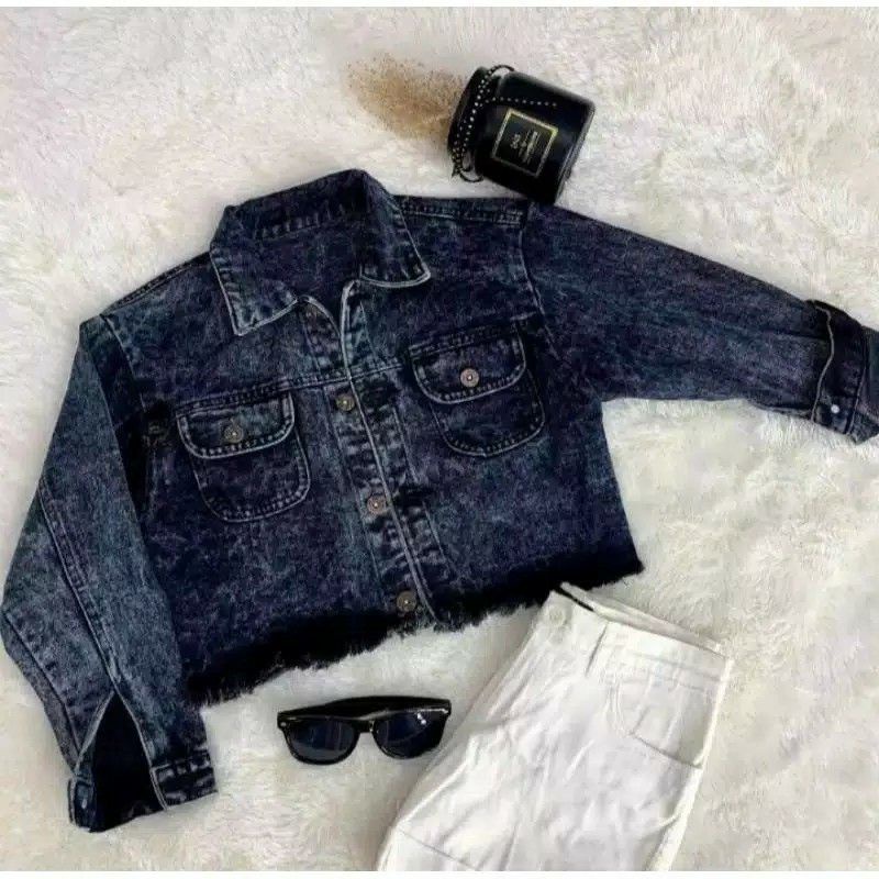 ORIGINAL JEANS JACKET CROP HARGA PROMO