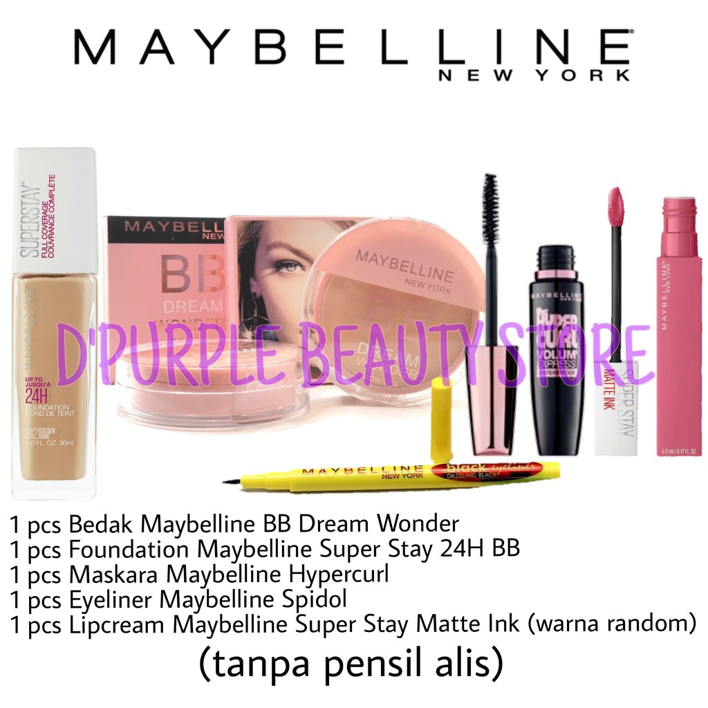 Paket Kosmetik Maybelline BB Murah Lengkap 5 In 1 -Paket MakeUp Maybelline BB Murah Lengkap 5 In 1