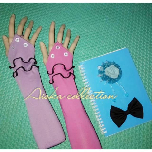 Manset CINCIN CURLY HITAM  / Handsock Jempol / Handsock Wanita / Handsock Tangan / Handsock Muslim