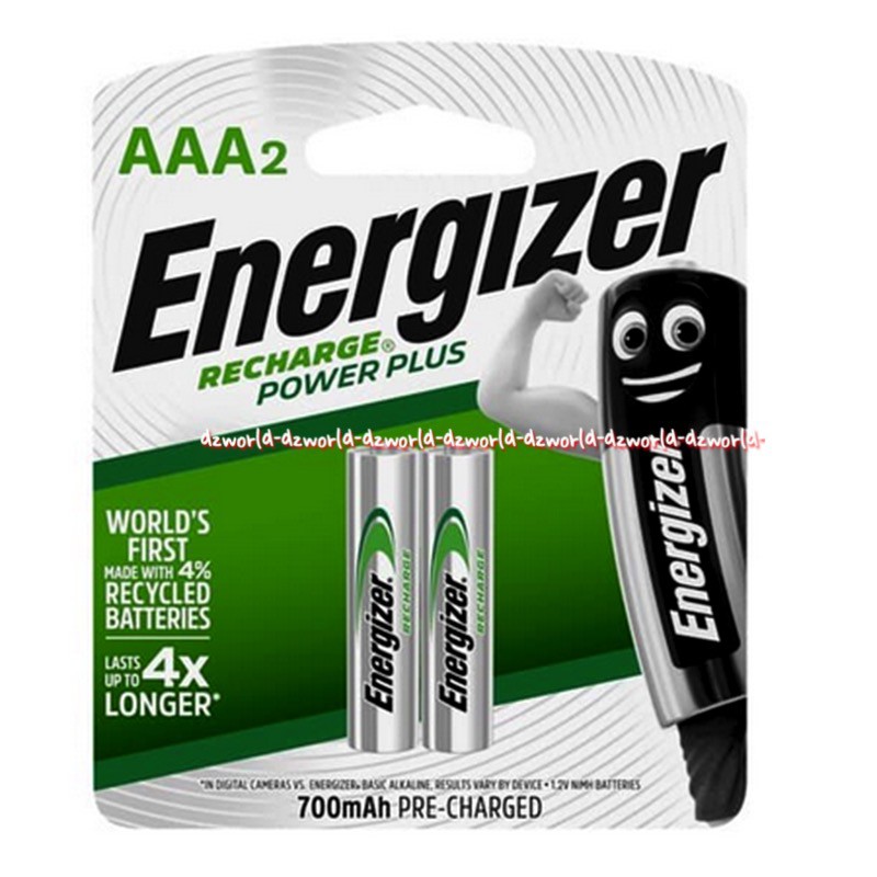 Energizer Batery AAA 2 pcs Baterai Bisa Di Charge Batrai Cas