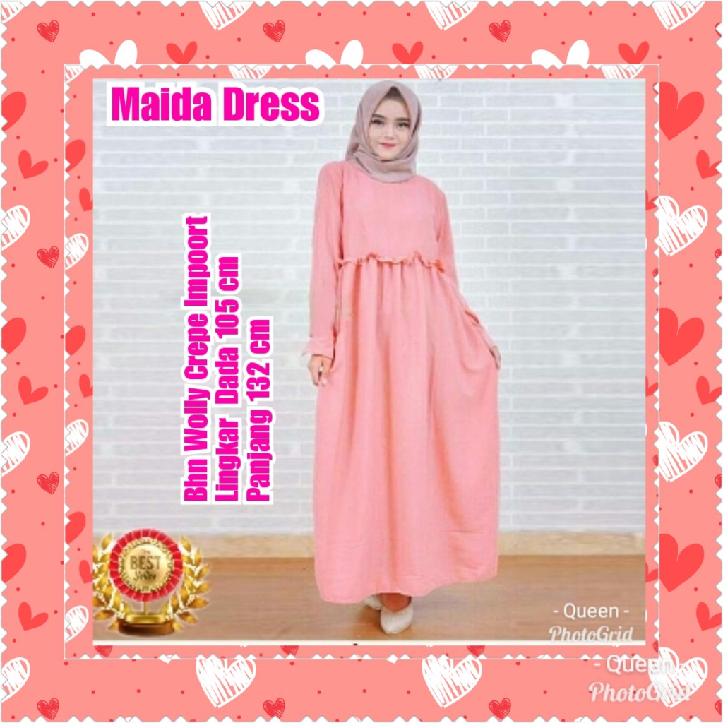 TERMURAH DRESS MAXI MAIDA NAVY / YELLOW / SALEM