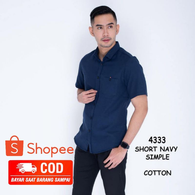 KEMEJA PRIA BOYI TOP MAN LENGAN PENDEK KASUAL FORMAL KERJA PUTIH