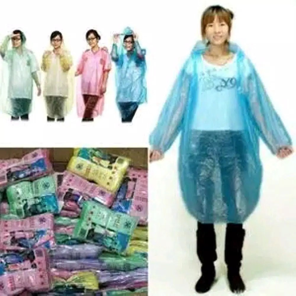 Jas Hujan Plastik Kresek Sekali Pakai Disposable Emergency Raincoat