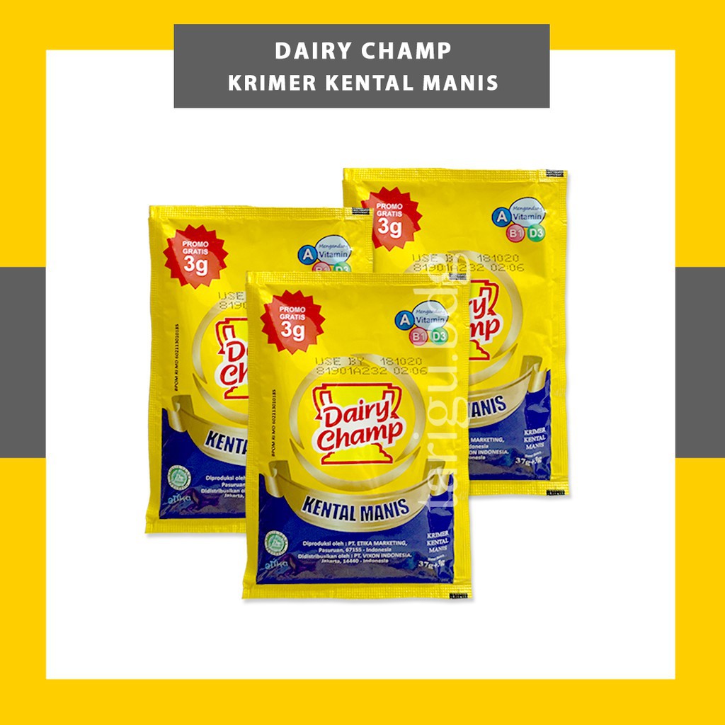 

DAIRY CHAMP Sachet isi 6 x 37 gr - Susu Kental Manis