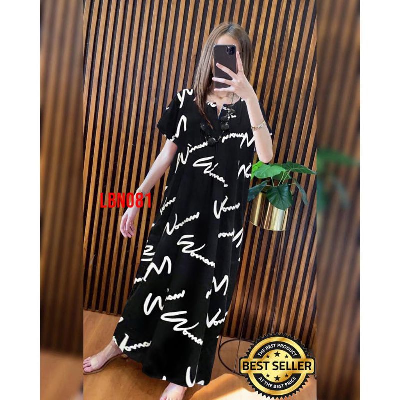 Daster RAYON  BUSUI  HABEL  SEMATA KAKI/SELUTUT  lengan pendek/Asli termurah-Long WOMEN