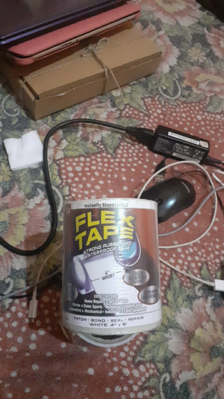 Flex Tape 4 Inch Wide Lakban Bening // Hitam Ajaib