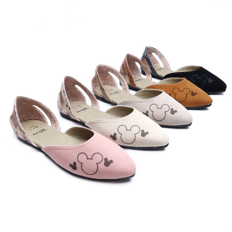 Sepatu Nevada Disney Mickey Mouse Flatshoes Slingback Wanita FSNV02