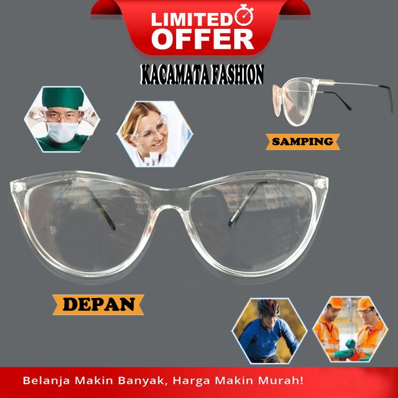 KACAMATA FASHION KACA MATA Wanita Pria Frame Sunglasses Lensa Transparan Kaca mata Gaya Transparan