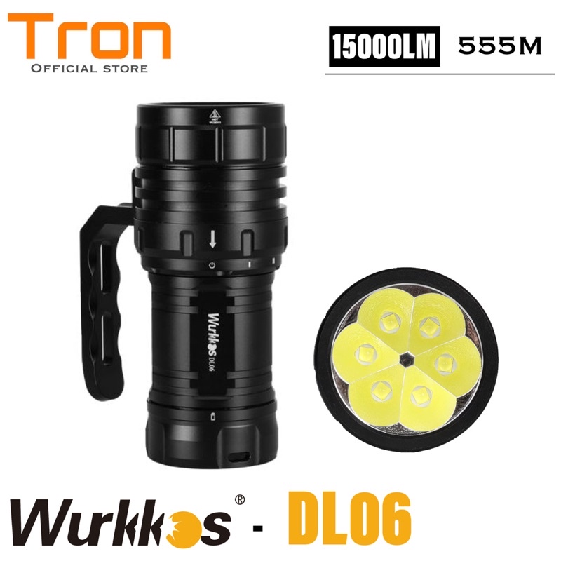 Wurkkos DL06 Scuba Senter LED Diving Selam 6x Cree XHP50