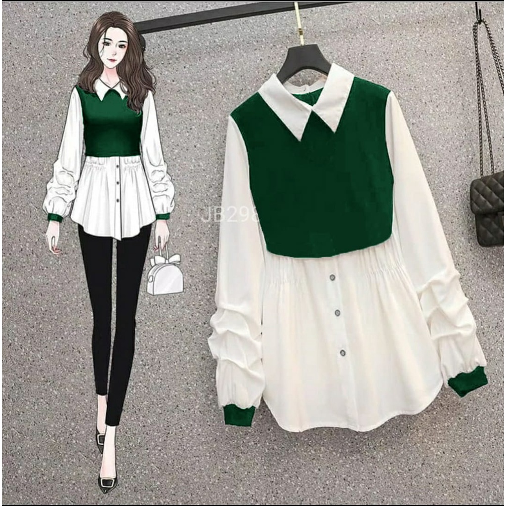 FWG - KEMEJA MONICA / KEMEJA WANITA / KEMEJA / BAJU ATASAN WANITA TERBARU / FASHION WANITA / BAJU