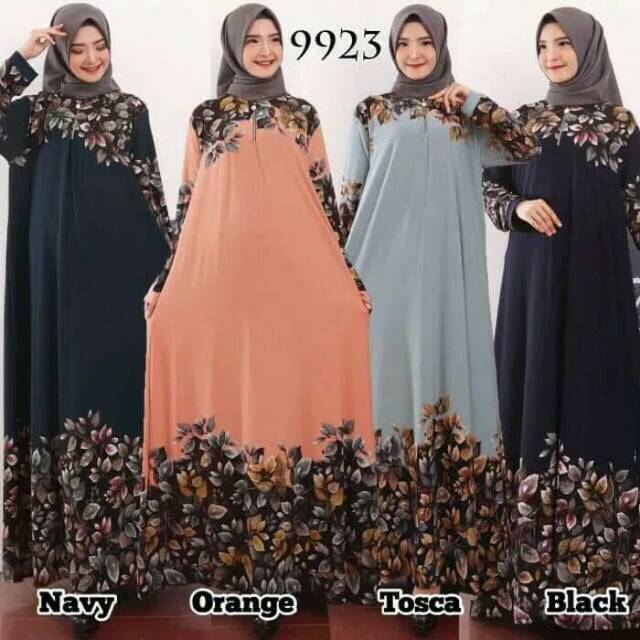 Gamis Jersey Jumbo Motif Bunga
