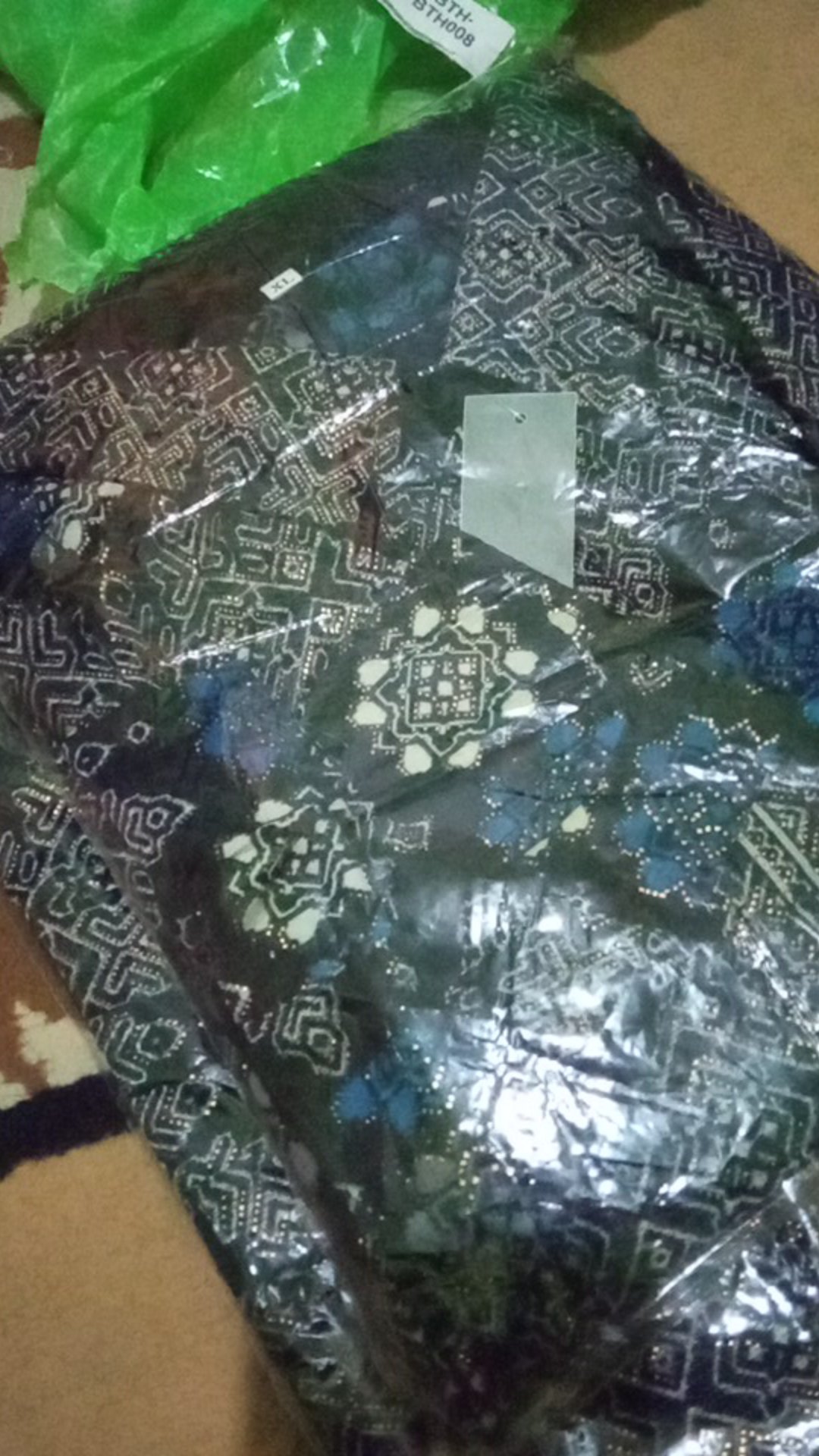 Kemeja Batik Dewasa Prada Gliter Lengan Panjang Jumbo