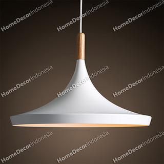 Kap lampu  gantung  hias cafe vintage minimalis putih edison 